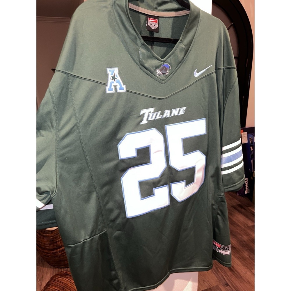 Nike Tulane Green Wave Football Jersey Size 4XL 25  Green On Back For Name